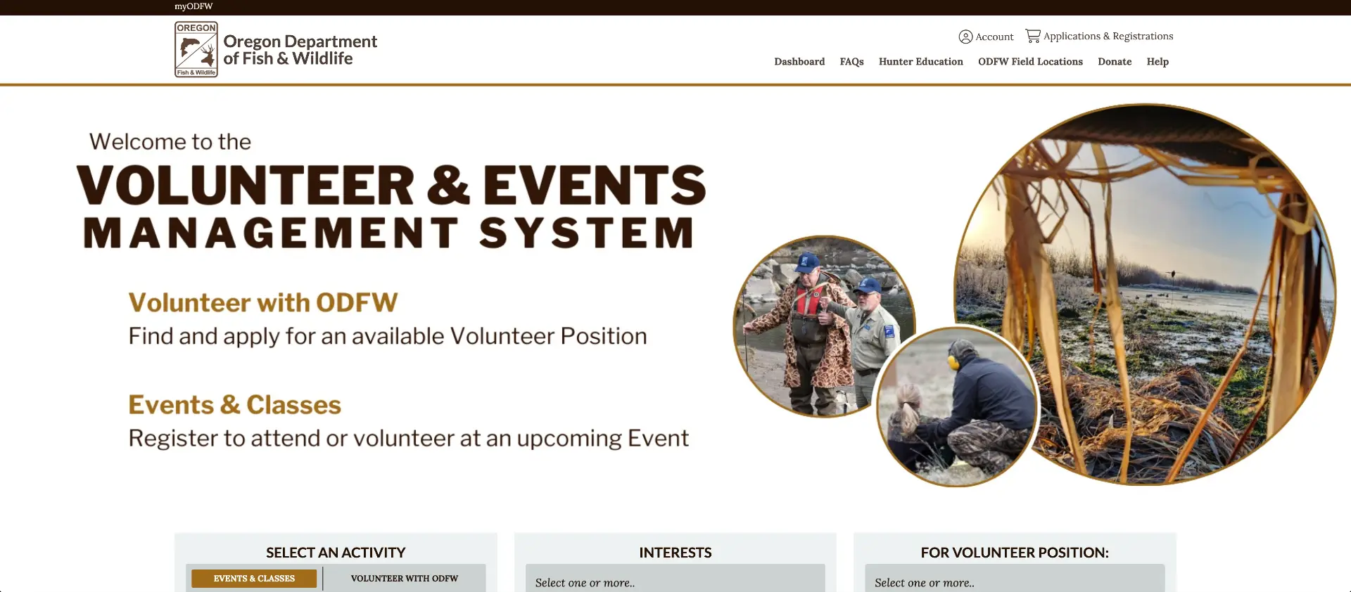 Oregon Volunteer and Events Management System